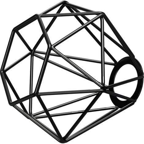 Abat-jour Cage - Métal Noir - Diamètre 160 mm - Compatible E27 E14 - Pour Cuisine Bureau Bureau Commercial - 1 Pièce (1/5)
