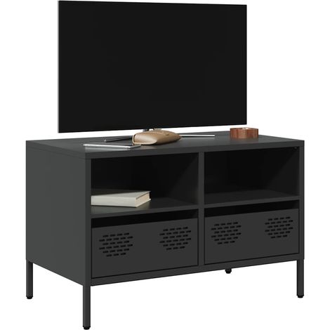 TV-Schrank Schwarz 68x39x43,5 cm Kaltgewalzter Stahl