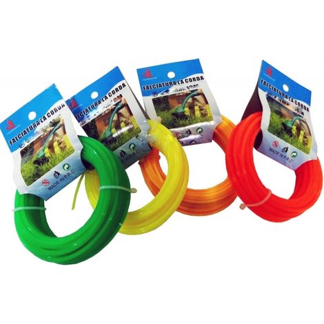 Lot De 2 Cordes Fil Pour Tondeuse électrique Ou Motorisée ⦰ 2,7 Mm X 15 Mt Coupe-herbe Haie