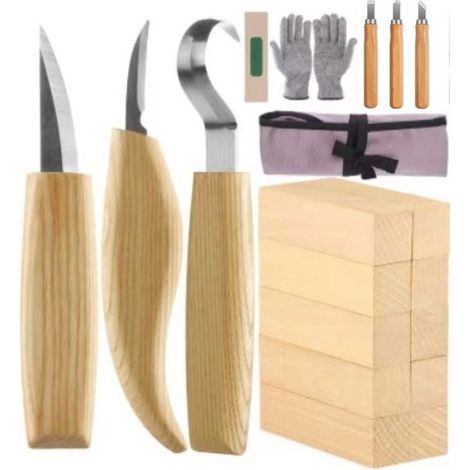 Ciseaux à Bois 19Pièces Outils de Sculpture, Amélioré Ciseaux Bois pour la Sculpture Sur bois, Charpentiers, Outils de Sculpture (1/5)