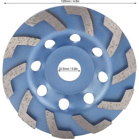 Vvikizy Meule diamantée de Meule Diamant 10 L Dents Bleu 125mm pour Ponçage de Béton Pierre Ciment bricolage disque (1/5)