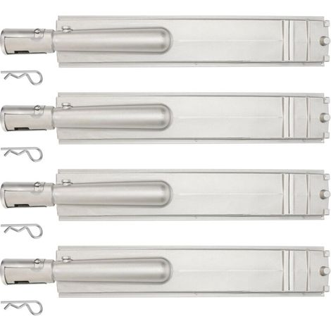Set of 4 sturdy cast stainless steel barbecue burners for Bull, replacement parts for Cal Flame Blaze Turbo Beefeater Lion Thermos Char Broil Jenn Air Nexgrill, best for (1/5)