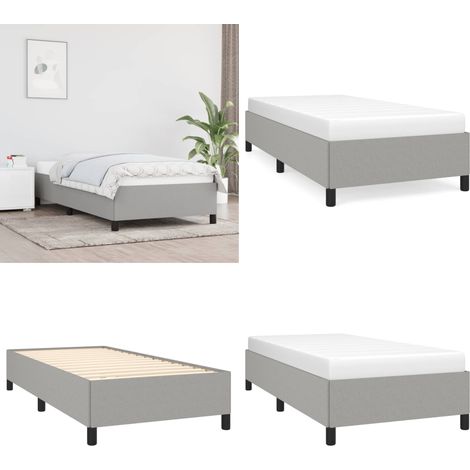 Bettgestell ohne Matratze Hellgrau 80x200 cm Stoff - Bettrahmen - Doppelbett - Boxspringbetten - Lattenrost - Schlafzimmermöbel - Home & Living (1/5)