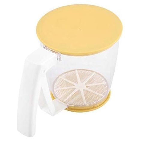 Tamis à farine manuel avec manche pour pâtisserie vibreur pour saupoudrer la farine et le sucre outil avec couvercle pour cuisson (1/5)