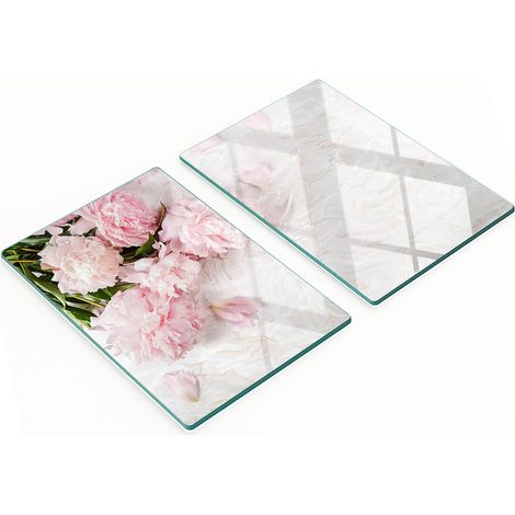 Multifunktionale dekorative Glasplatten mit Pfingstrosenmuster, 2 x 40 x 52 cm (1/5)