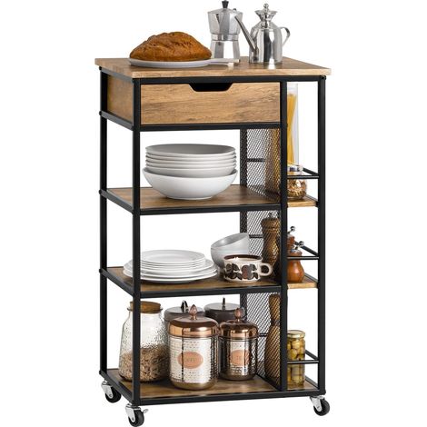 SoBuy Industrial Vintage Style Kitchen Trolley Cart,FKW99-N (1/5)