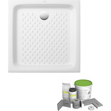 Pack receveur de douche 70 x 70 VILLEROY ET BOCH O.Novo carré blanc + Kit d'étanchéité WEDI