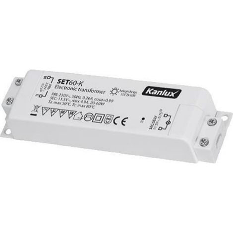 Transformateur Électronique - 60 W - 220 V AC Vers 12 V DC - Pour Lampes Halogènes - 1 Pièce (1/2)