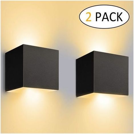 Lot de 2 Appliques Murales LED 12W – Angle de Faisceau Réglable, Lumière Blanche Chaude, Design Noir Moderne pour Chambre et Couloir (1/5)