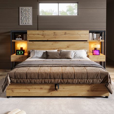 Letto matrimoniale contenitore 180x200 in MDF e metallo DESVIAE (1/5)