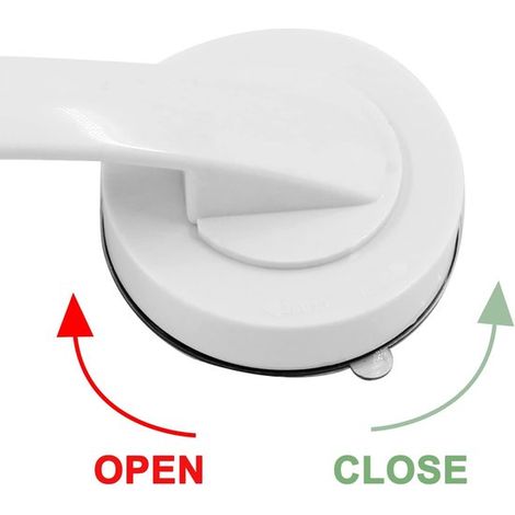 2 piezas，Manija de puerta con ventosa，Asa de seguridad para baño，Manija para puerta de cristal，19,46,55 cm，Blanco，Para ducha e inodoro (1/4)
