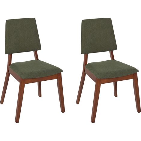 Esszimmerstuhl 2er Set MERRILL Holz Dunkelgrün