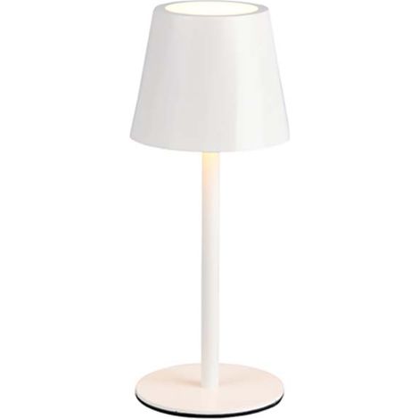 Tischleuchte Leselampe Akku Außenbereich Metall weiß LED Touchdimmer H 21 cm