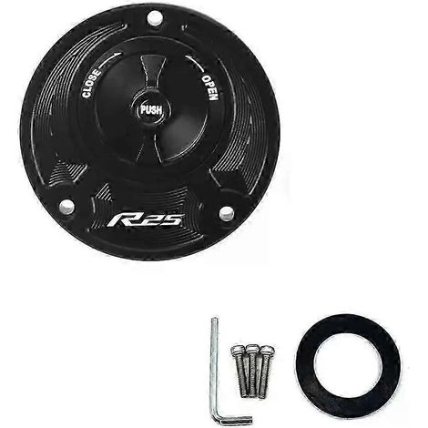 For Yamaha Yzf R1m R1 R3 R15v3 R15m R15 V4 Keyless Motorcycle Fuel Gas Tank Cap Cover Aluminum Accessories( R25 BLACK) (1/5)