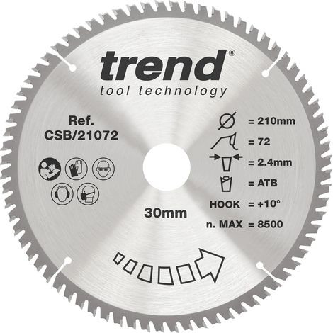 Lame scie circulaire bois 210 mm, alésage 30 mm, 72 dents TCT (1/5)