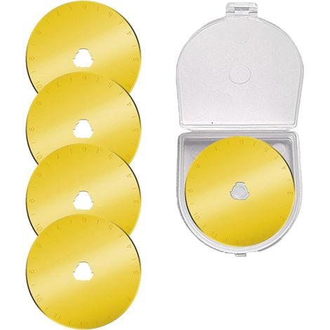 5 lames de rechange pour cutter rotatif, acier SKS-7, diamètre 45 mm, compatibles avec cutters rotatifs, idéales pour tissu et papier (1/5)