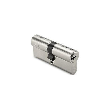 Cylindre de serrure haute sécurité nickelé 16 pistons – Protection anti-perçage renforcée – 5 clés réversibles – Dimensions 30/30 mm – Ifam