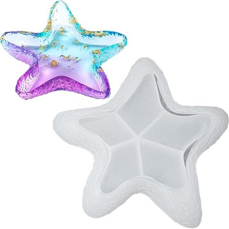 Moule De Stockage Plat D'éToile Mer Silicone Dessous Verre IrréGulier RéSine éPoxy Bricolage Ornements (1/5)