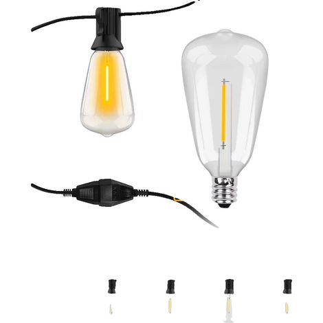 Guirnalda de luces para exteriores, diseño impermeable, fácil instalación, 30 m, 50 LED, enchufe europeo. (1/2)