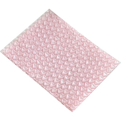 Sac Bubble à bulles PE motif coeur rose, antichoc et imperméable - [Sac de protection] + [PE] + [10x10.5cm] + [bulles] (1/5)