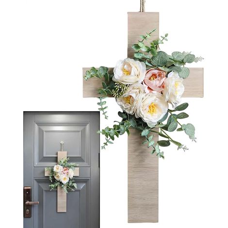 De Pâques Pampille En Bois Pendentif Couronne Décoration Religieuse En Pour La Maison Intérieur Extérieur Ferme Porch Jardin Clôture Housewarming Fête (1/5)