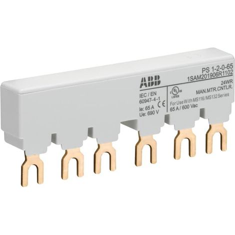 Peigne d'alimentation 65A Max pour 2 MS116-MS/MO132 sans contact auxilliaire 1SAM201906R1102 ABB H440068