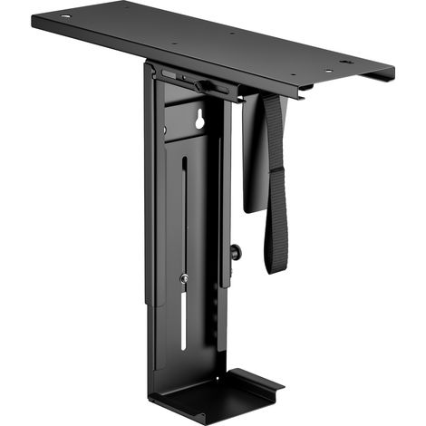 Wiltec Supporto PC fisso Porta case sotto scrivania, max 10 kg, girevole a 360° con guida scorrevole (1/5)