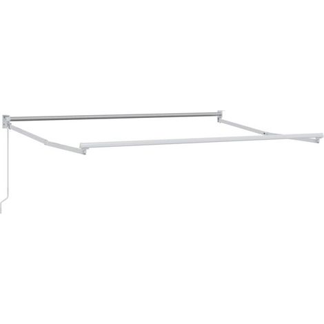 Armature de store rétractable manuellement, blanche, 3 x 2 mètres, aluminium. (1/5)