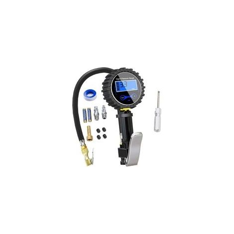 Numérique Manomètre Pneu 250 PSI,Haute Précis Digital Jauge de Pression de Pneus avec Pistolet Gonflage pour La Voiture Moto Vélos, 2 Piles AAA, écran LCD