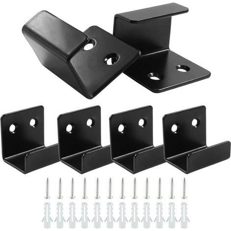 Lot de 6 crochets muraux en acier inoxydable. largeur intérieure de 25 mm. crochets robustes pour carrelage en céramique (noir) (1/5)