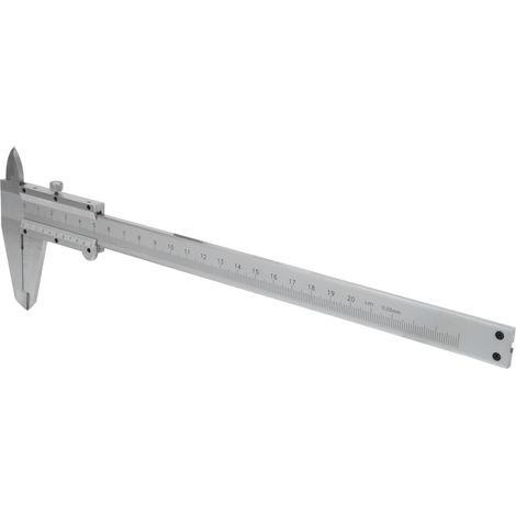 Pied à coulisse en acier inoxydable avec molette de réglage fin, instrument de mesure industriel 0–200 mm (1/5)