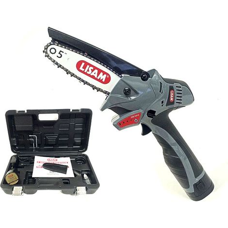 Lisam MiniSG tronçonneuse sans fil 13cm avec 2 batteries 16.8V 4.5Ah - 1 Lt