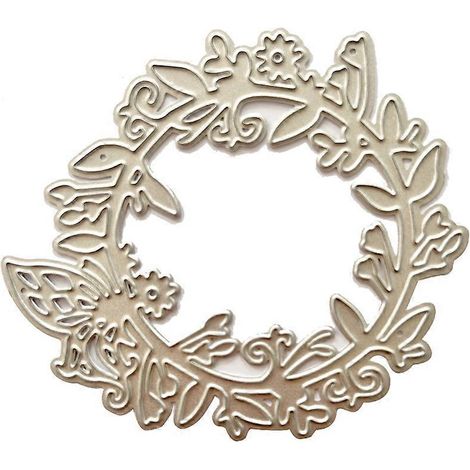 Découpe Métallique Couronne de Fleurs pour Embossage DIY et Scrapbooking Décoratif (1/3)