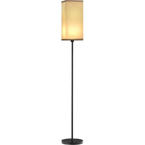 Lampadaire droit effet lin TARNY noir (1/5)