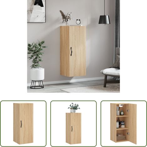 Holzschrank - Wandschrank Sonoma-Eiche 34,5x34x90 cm Holzwerkstoff (1/5)