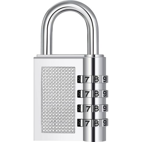 4-stelliges Zahlenschloss (silber) geeignet für Schulspinde, Zäune und Werkzeugkästen.