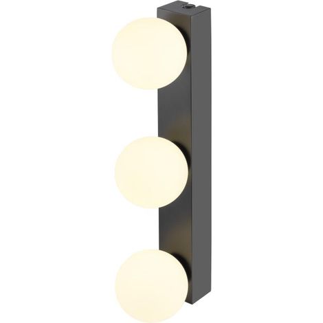 Applique SUN Mirror triple 2700/3000/4000 K TOUCH button 13 W IP44 noir - SLV - 1010194 (1/4)