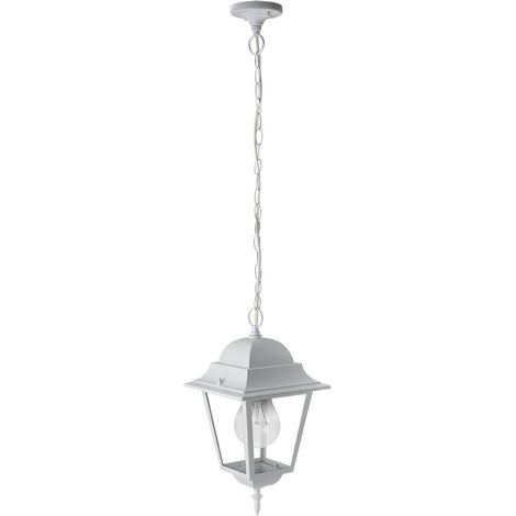Colgante Exterior Aluminio Spica 1xe27 Blanco Ip44  Regx21,5x21,5 Cm