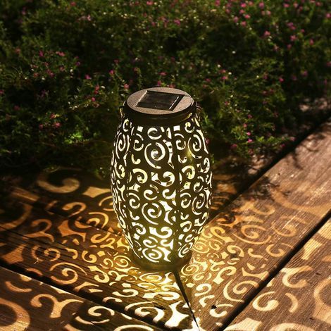Lumière Solaire Extérieure Suspendue Lanterne Solaire Jardinage Cadeaux Jardin Poignée Extérieure Rétro Métal Étanche Patio Cour Allée Décorative Fête des Mères 1 Pc Bronze (1/5)