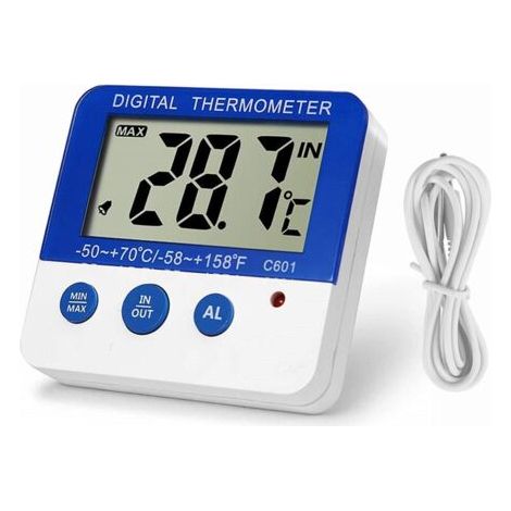 Frigo thermomètre congélateur mémoire Max/Min alarmes haute et basse température réglages avec indicateur LED thermomètre frigorifique numérique avec magnétique,Stander (1pack) (1/5)