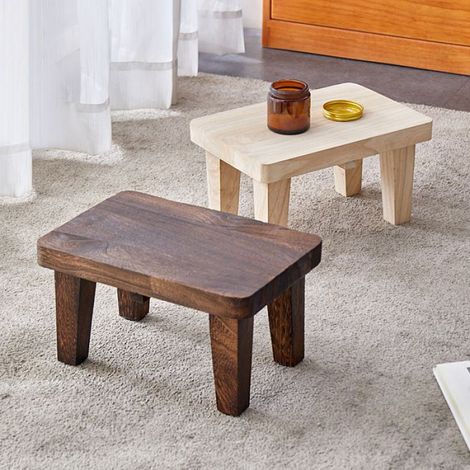 Tabouret - Forme K - Bois massif (pin) - Portable - Rond marron