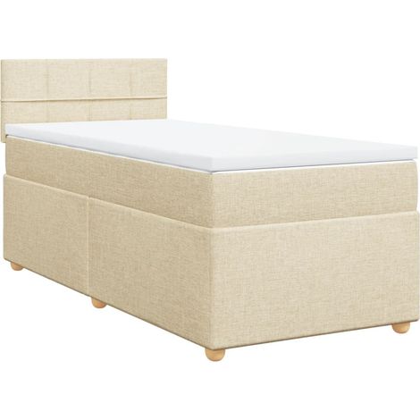Maison Exclusive - Giroletto a Molle con Materasso Crema 90x200 cm inTessuto (1/5)