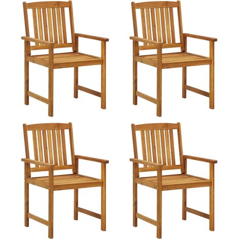 Maison Exclusive - Sedie da Giardino con Cuscini 4 pz in Massello di Acacia