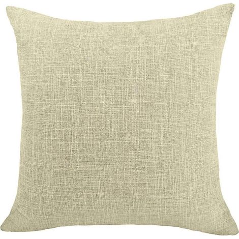 Housses de Coussin Coton Lin en Couleur Unie Throw Pillow Case Chambre Salon Sofa Décoration de Maison Carré Taie d'oreiller Invisible Fermeture à glissière Beige 40X60CM (1/5)