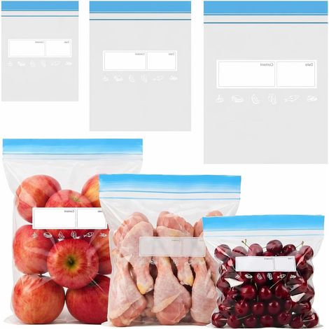 70 x Reusable Zip Freezer Bags, Resealable Zip Bag (1/5)