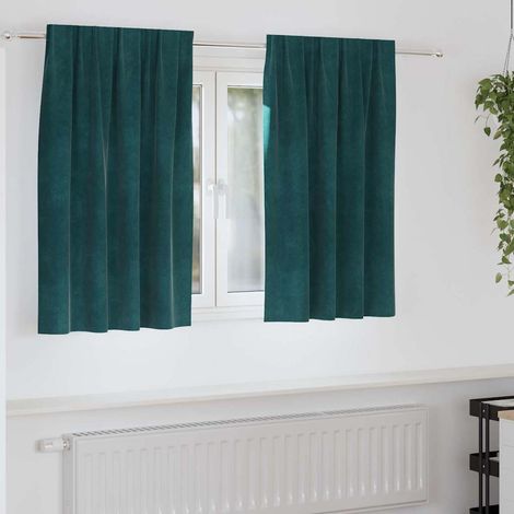Verdunkelungsvorhänge 2 pcs Dunkelgrün 140 x 140 cm Samt