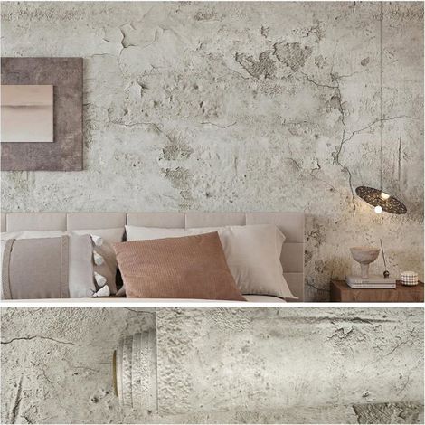 Papier Peint Effet Béton Beige Craquelé Papier Peint Loft Industriel Papiers Peints Aspect Beton Texturé Papiers Peints Adhe[BI58] (1/5)