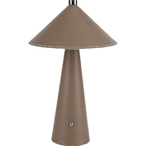 Lámpara LED recargable V-TAC de 3 W, con revestimiento de cuero y metal marrón, regulable al tacto, 3 en 1