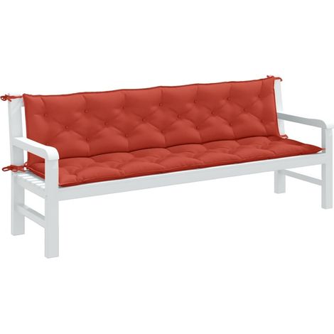 Gartenbank-Auflagen 2 Stk. Melange Rot 200x50x7 cm Stoff