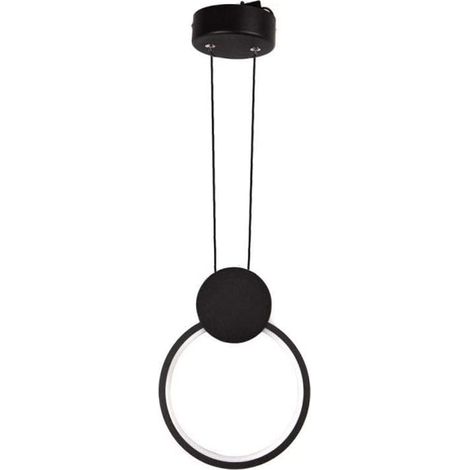 Lampadario a led a sospensione 10 watt moderno in metallo nero luce calda 3000k luce (1/3)